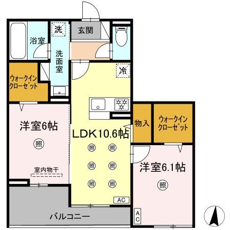 M&S RESIDENCE LIEN(2LDK/3階)の間取り写真