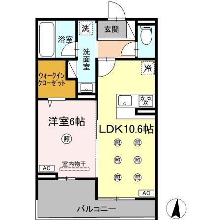 M&S RESIDENCE LIEN(1LDK/2階)の間取り写真