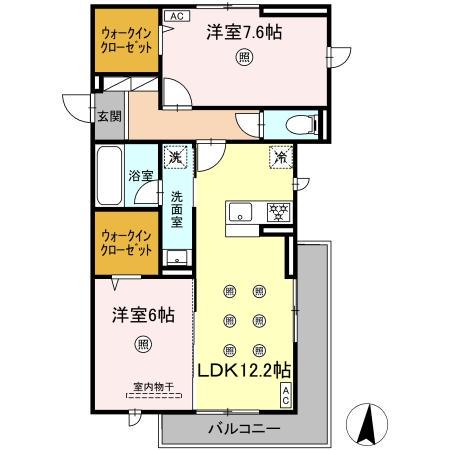 M&S RESIDENCE LIEN(2LDK/2階)の間取り写真