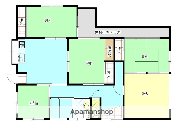 鹿児島県鹿児島市 1階建 築47年(5DK)の間取り写真