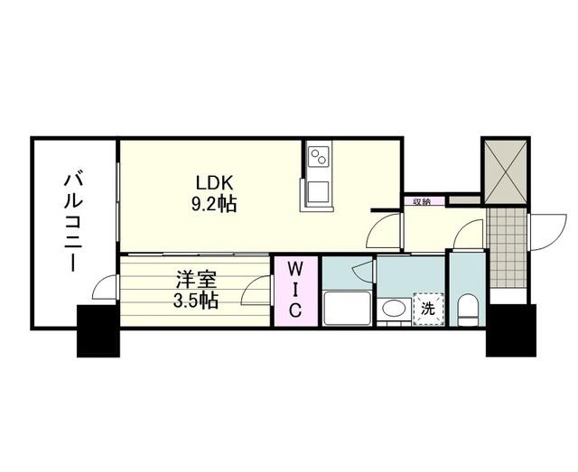 RJRプレシア鹿児島駅前(1LDK/2階)の間取り写真