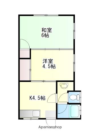 石井アパート(2K/1階)の間取り写真