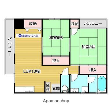 池田ビル(2LDK/2階)の間取り写真