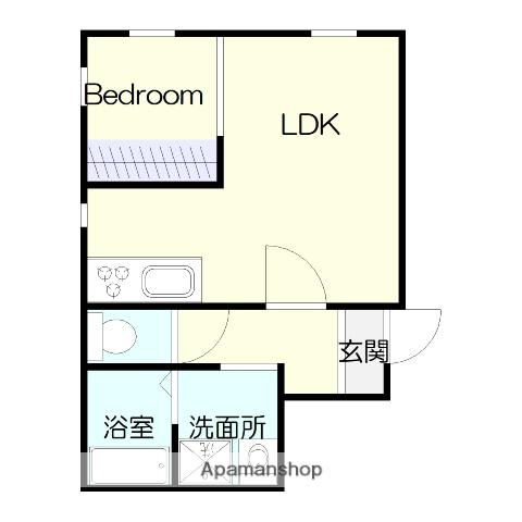 稲荷ノアレジデンス(1LDK/3階)の間取り写真