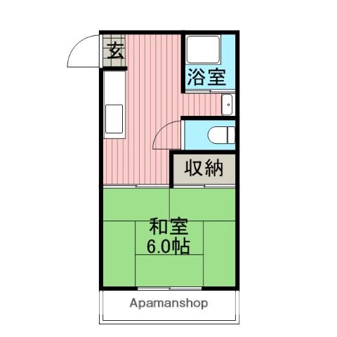 下荒田Nビル(1K/2階)の間取り写真