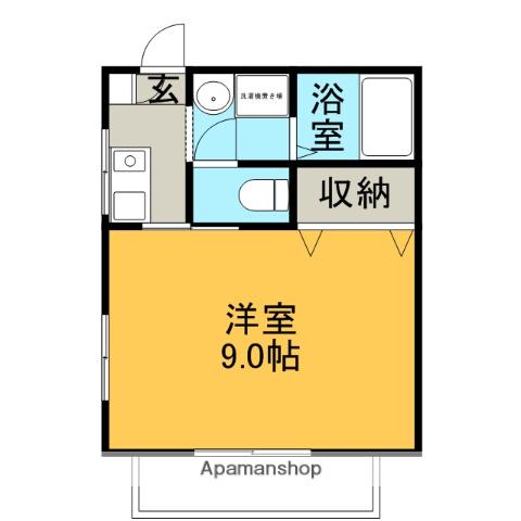 グランディール(1K/1階)の間取り写真