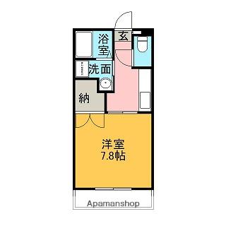 葉月館Ⅲ(1K/3階)の間取り写真