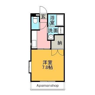 葉月館Ⅲ(1K/4階)の間取り写真