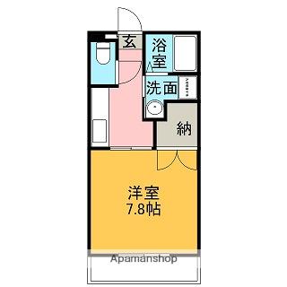 葉月館Ⅲ(1K/2階)の間取り写真