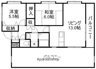 クレアシオン城西C棟(2LDK/4階)の間取り写真