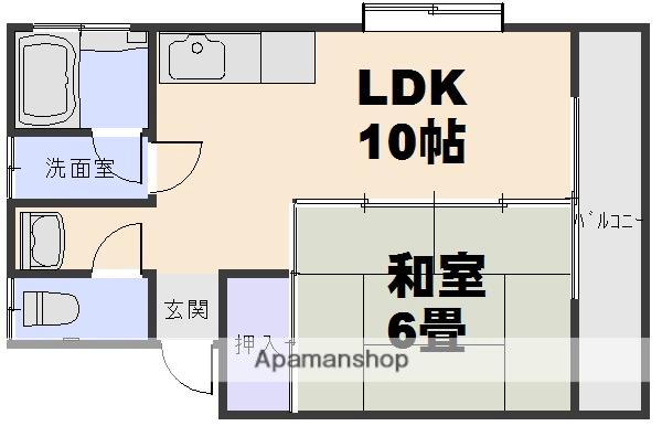 庭月野アパート(1LDK/2階)の間取り写真