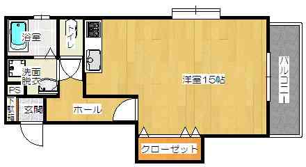 ドミール・ジュネス(ワンルーム/3階)の間取り写真