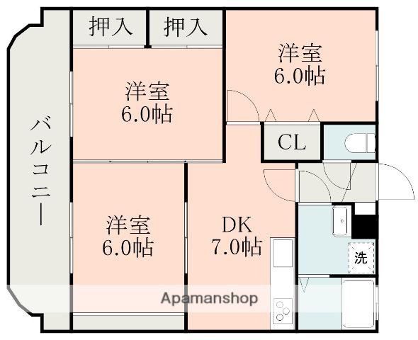グランドゥール桜ヶ丘(3DK/2階)の間取り写真