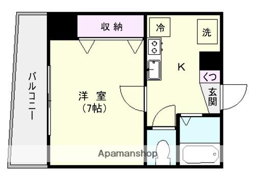 アーバンライフ東邦ビル(1K/2階)の間取り写真