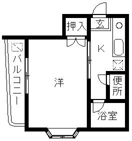 シティキャロル(1K/2階)の間取り写真