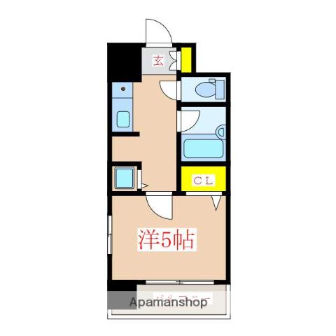 グランピア平之町(1K/10階)の間取り写真