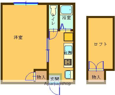 コーポ稲里(1K/1階)の間取り写真