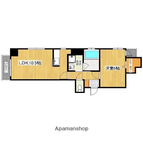 プランタン加治屋町(1LDK/2階)の間取り写真