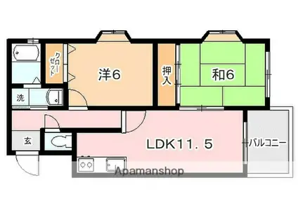 M7ビル(2LDK/5階)の間取り写真