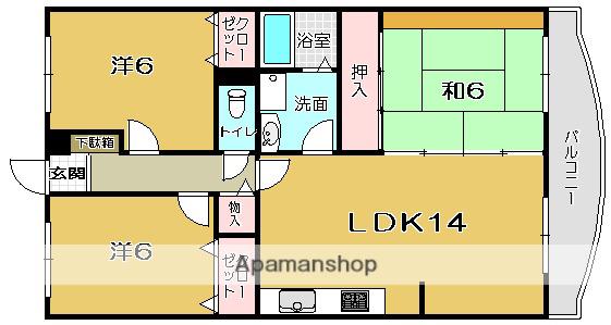ロイヤルガーデン(3LDK/2階)の間取り写真
