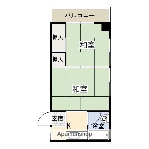 中島ビル(2K/4階)の間取り写真