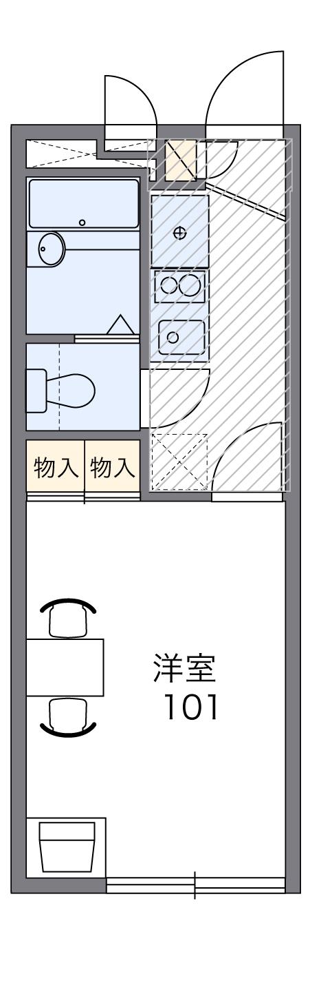 レオパレスコスマーファイブ(1K/2階)の間取り写真