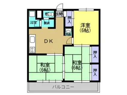 メゾンドール田中(3DK/1階)の間取り写真