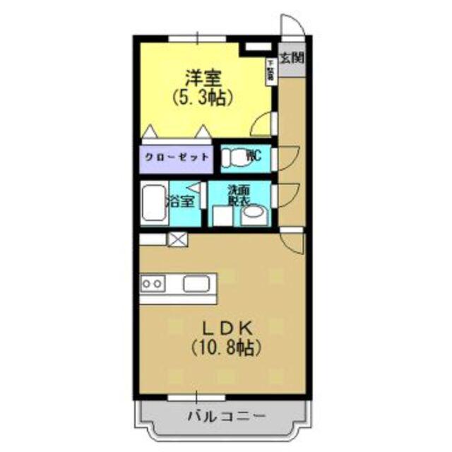 NAGI東(1LDK/1階)の間取り写真