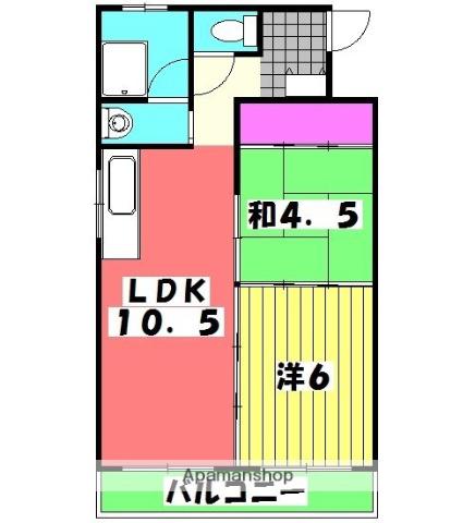 サンバード明和(2LDK/1階)の間取り写真