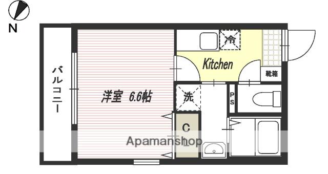 レイク・ルィーズ唐湊(1K/3階)の間取り写真