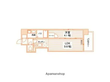 UNITOWER鹿児島中央(1LDK/3階)の間取り写真