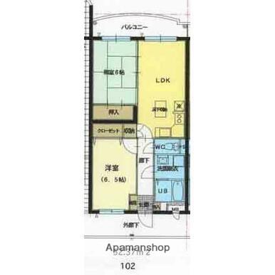 PALACEU(2LDK/2階)の間取り写真