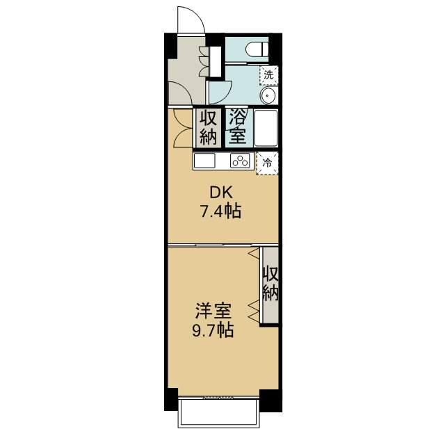 紫原3丁目マンション(1DK/5階)の間取り写真