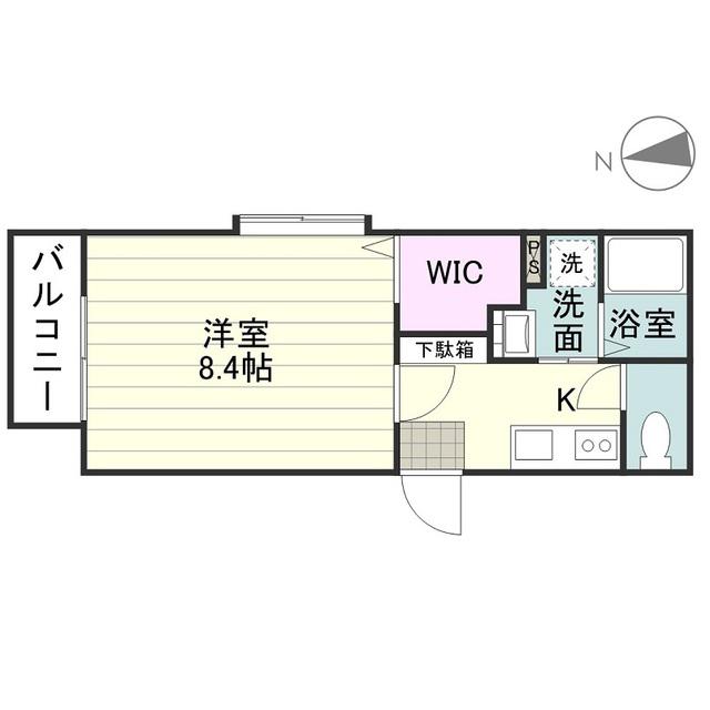 IRIWA西田(1K/4階)の間取り写真