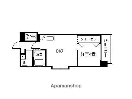 エルシオン平之町(1DK/6階)の間取り写真