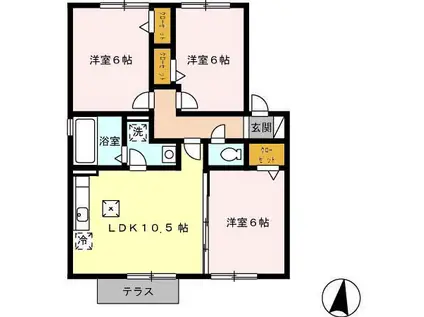 セジュールSAKURA A棟(3LDK/1階)の間取り写真