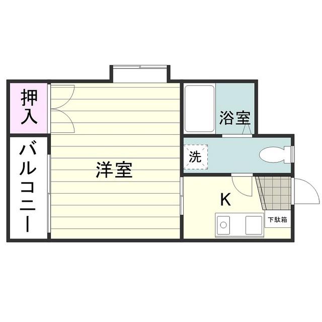 シャンテ城山(1K/3階)の間取り写真