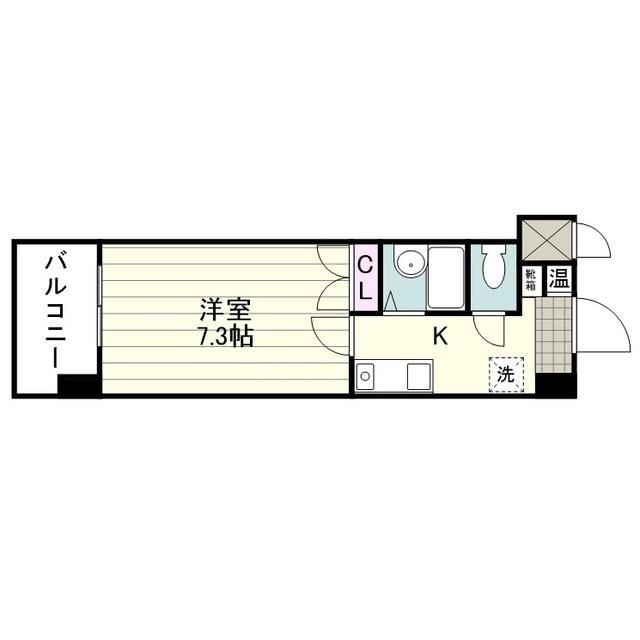ハイライズチヅル(1K/4階)の間取り写真