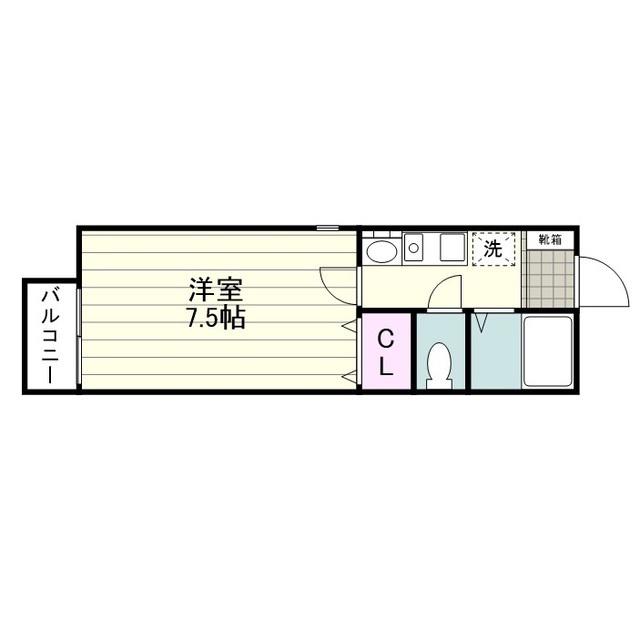 サニーコート東谷山(1K/2階)の間取り写真