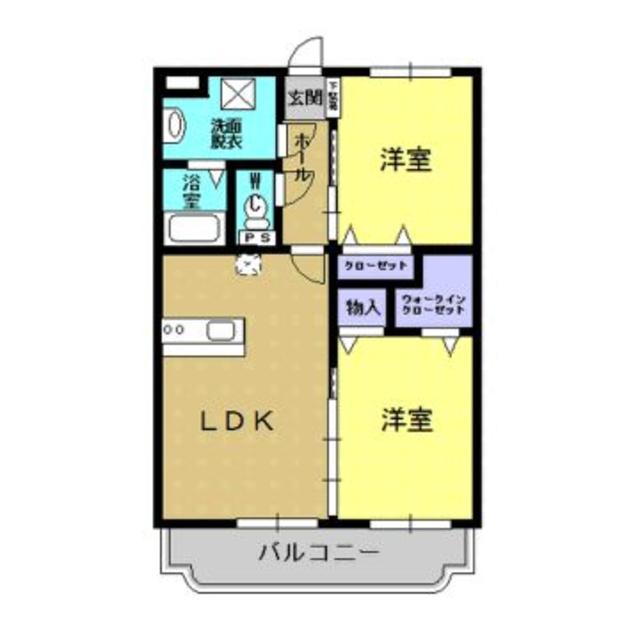 リバーサイドM(2LDK/1階)の間取り写真