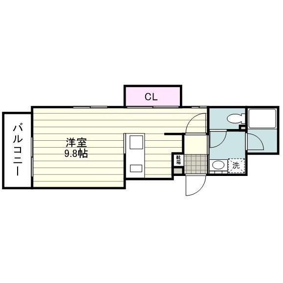 D DESIGN郡元(ワンルーム/3階)の間取り写真