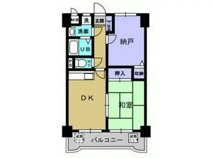 ふぁみぃゆ南(2DK/2階)の間取り写真