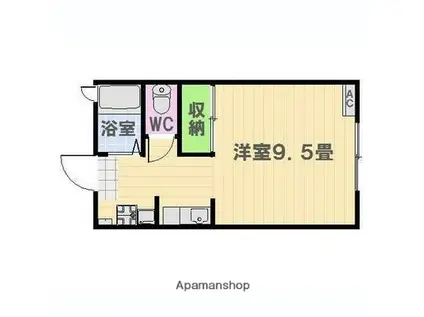 奥江アパート(1K/1階)の間取り写真