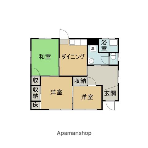 鹿児島本線 鹿児島中央駅 徒歩55分 1階建 築48年(3DK)の間取り写真