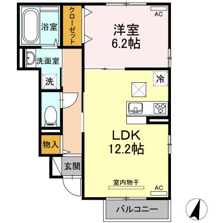 KONNFORUTA KORO(1LDK/1階)の間取り写真