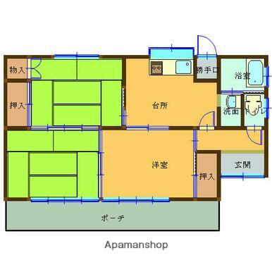 鹿児島県鹿児島市 1階建 築39年(3DK)の間取り写真