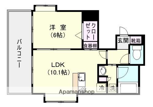 ネオアクシス共研公園(1LDK/7階)の間取り写真