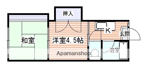 後迫アパート(2K/2階)の間取り写真