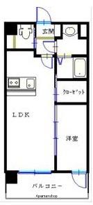 フラワーリンコート(1LDK/5階)の間取り写真