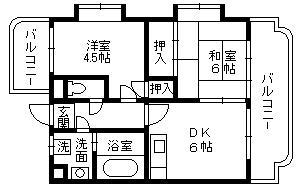 エクセル桜ヶ丘(2DK/3階)の間取り写真